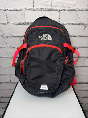 Women’s The North Face Rhyolite Black Pink Backpack Hiking Bag 18x12x6